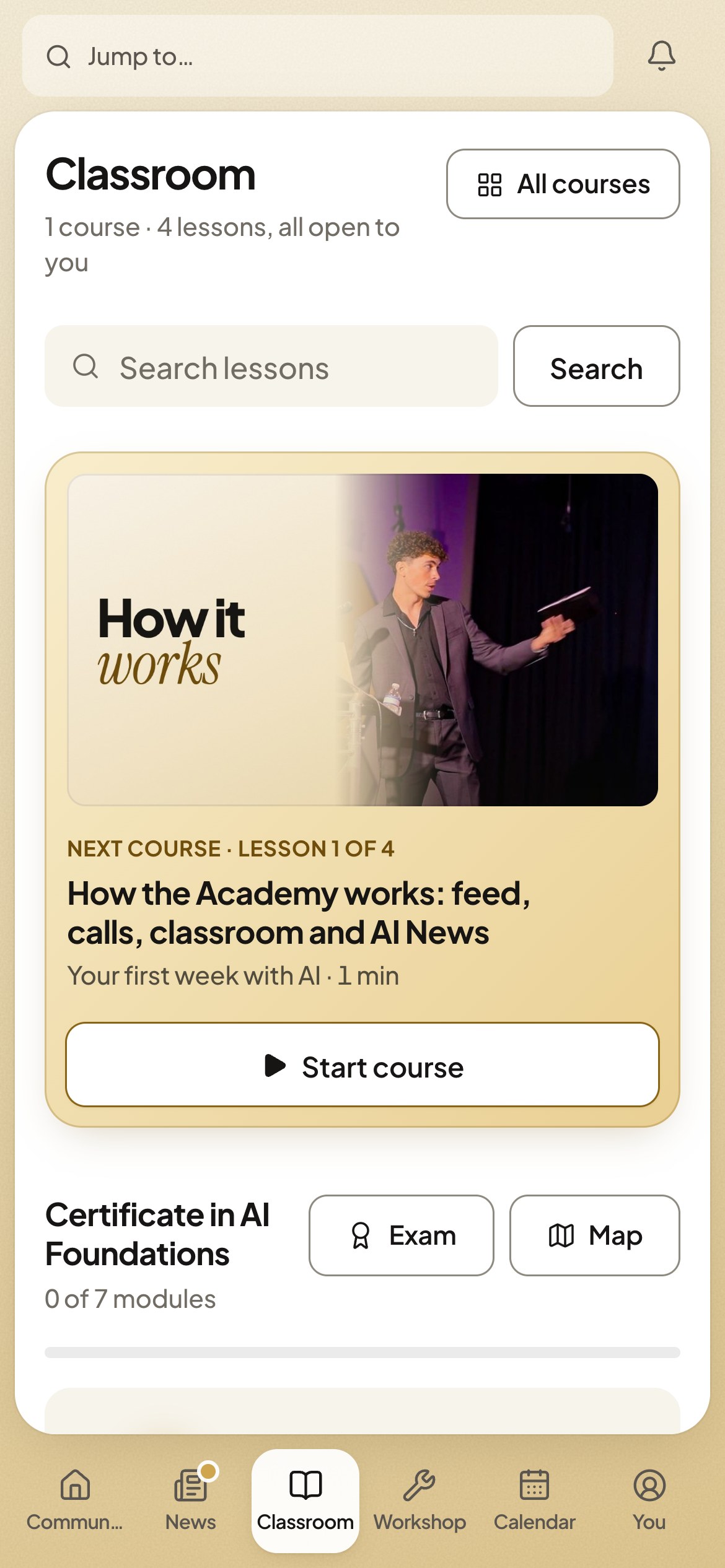 The Next Pillar Academy Classroom on iPhone